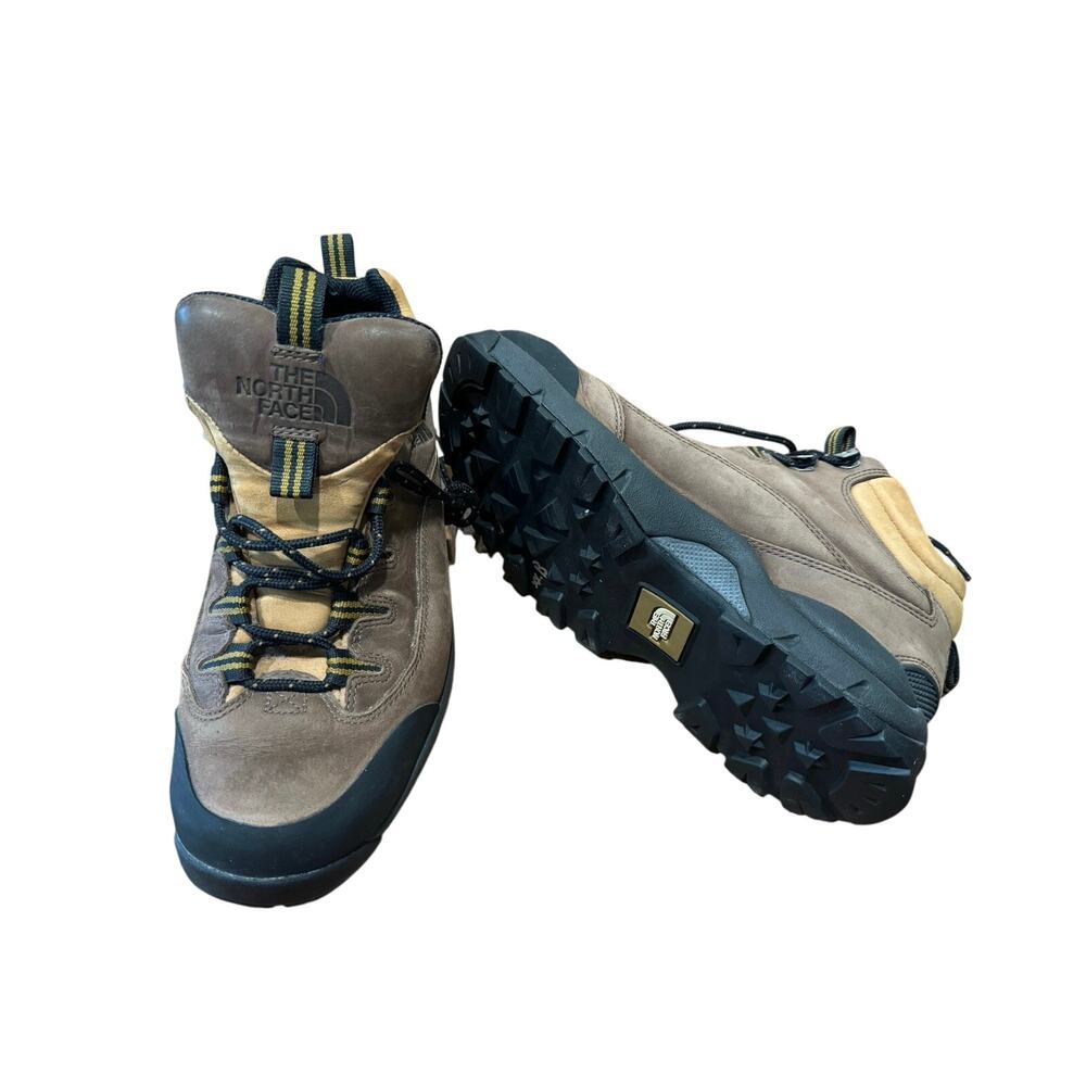 The North Face Leather Hiking Boots Men’s 9.5 Brown Mid Trail Outdoor Trek Shoes
